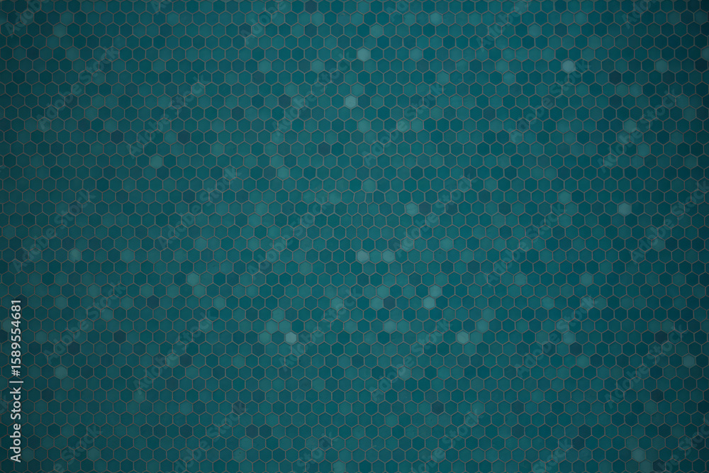 Poster teal hexagon tile background with subtle variations in color and texture