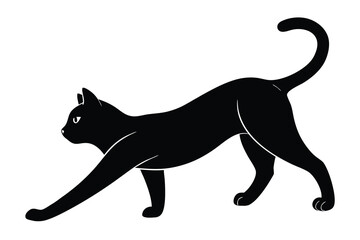 cat stretching vector icon