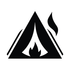 Fototapeta premium Tent Campfire Combo Icon Vector Illustration