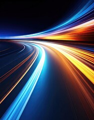 Abstract speed blur on a dark road