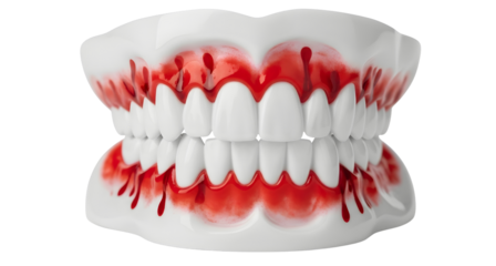 Bleeding gums causes treatment and prevention dental health tips on transparent background