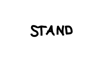 Stand word typography