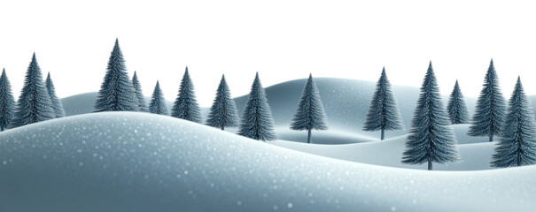 PNG A magical winter forest trees pine snow.