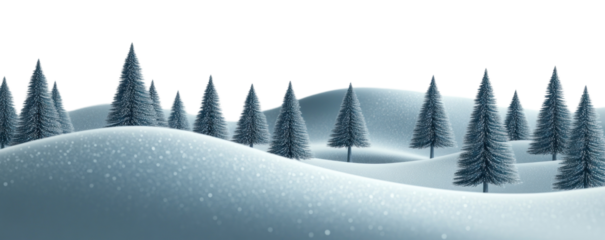 PNG A magical winter forest trees pine snow.