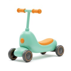 3d toddler scooter fun isolated on white background