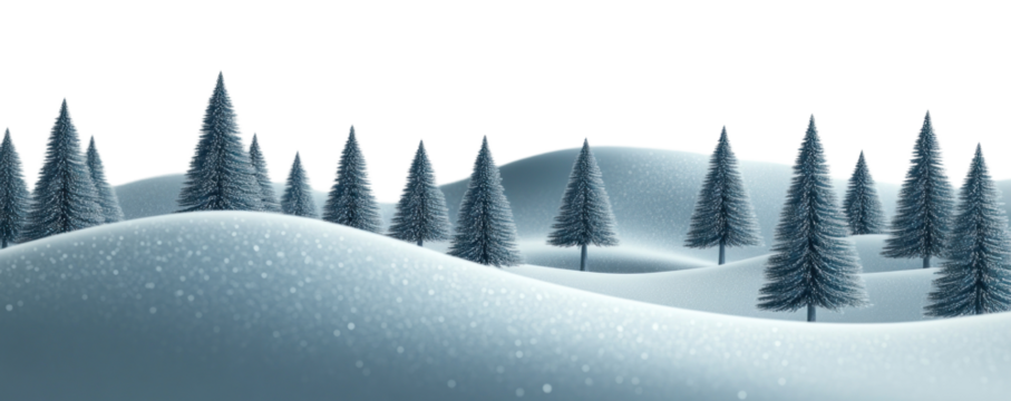 PNG A magical winter forest trees pine snow.