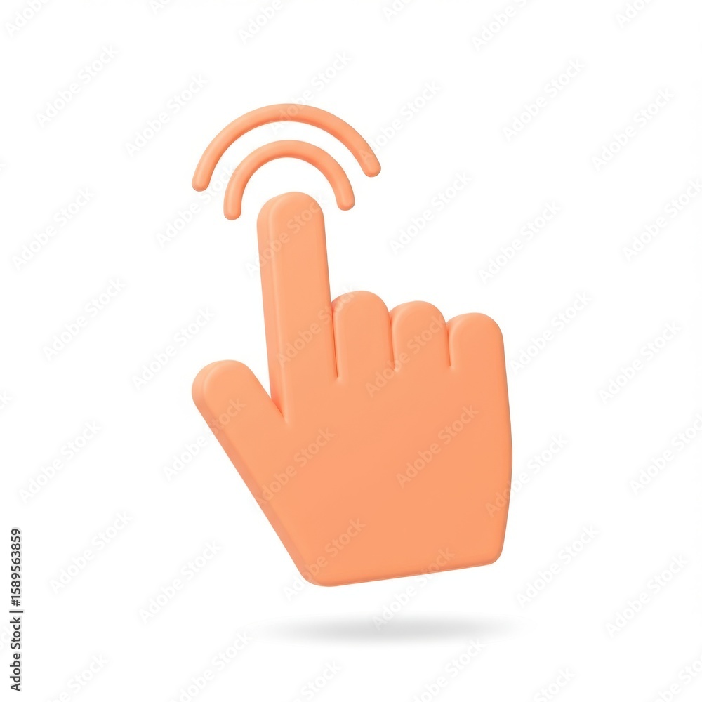 Poster 3d cursor hand pointer tap action isolated on white background