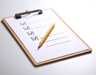 Checklist on clipboard