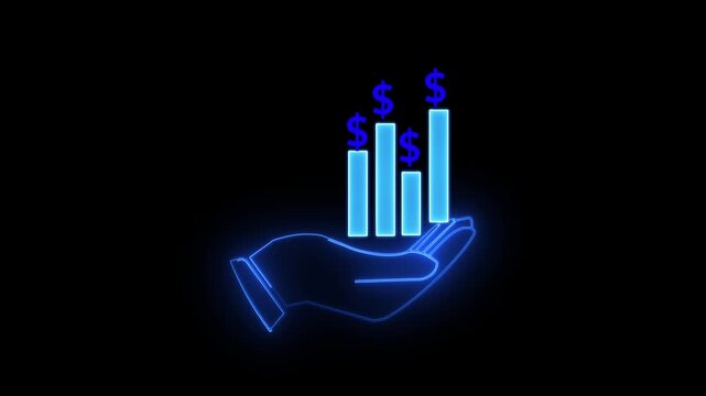 Data analytics concept, infographic dashboard showing KPIs, performance metrics, and business insights from large data sets. Motion graphic of data analytics icon