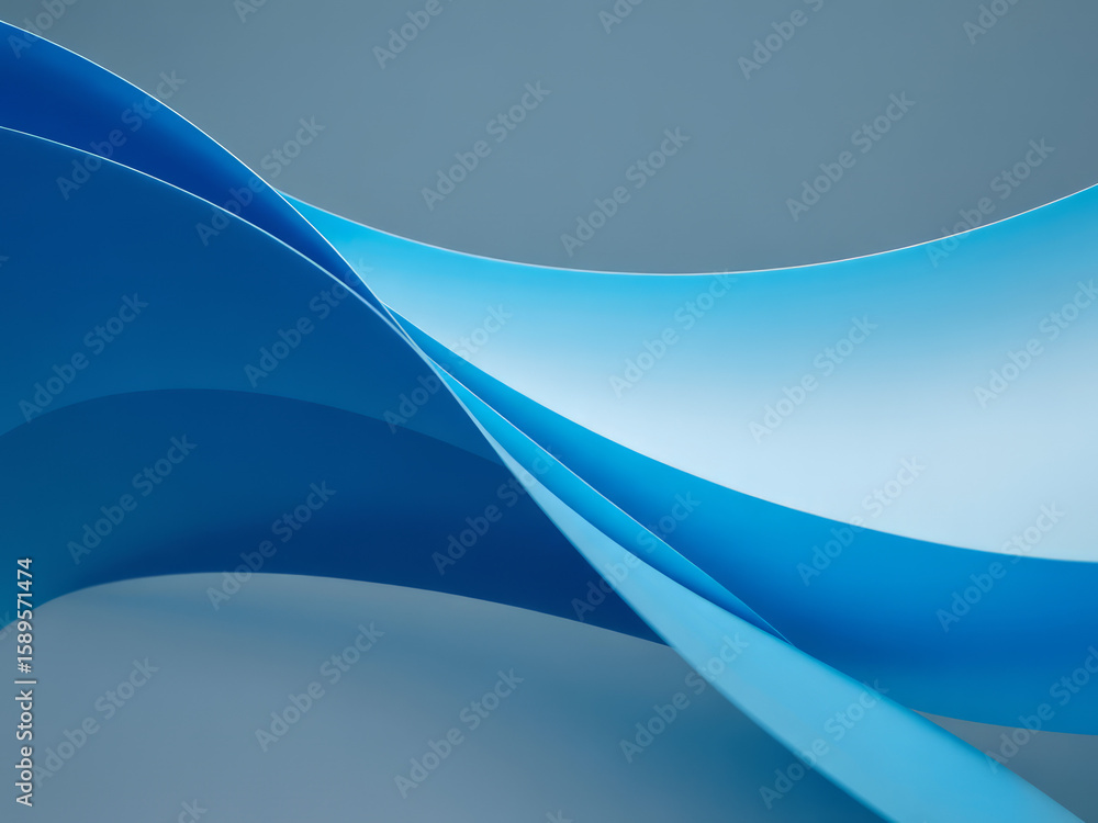 Fototapete abstract blue waves with gradient background creating a modern and dynamic design