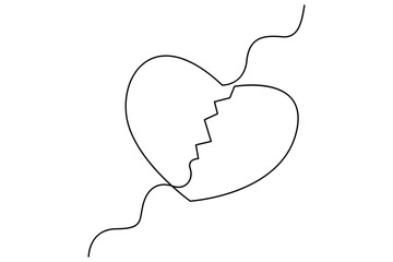 Continuous line heart drawing simple hand drawn art
