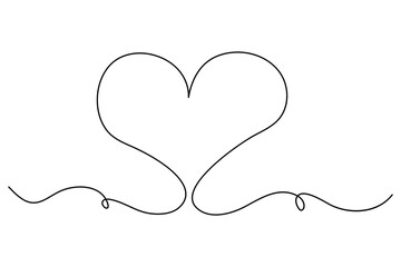 Continuous line heart drawing simple hand drawn art
