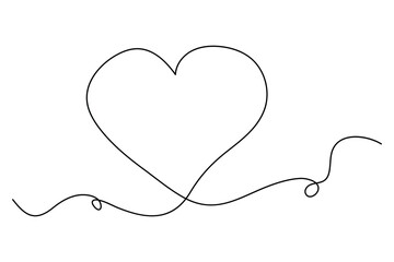 Continuous line heart drawing simple hand drawn art
