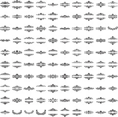 Fototapeta premium Ornate black vector ornament with vintage floral swirls