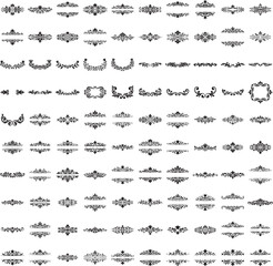 Fototapeta premium Elegant black ornamental vector with vintage scroll flourish design