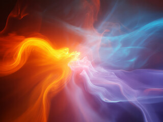Obraz premium Abstract Fire and Ice Energy Collision with Vibrant Colors and Dynamic Flow