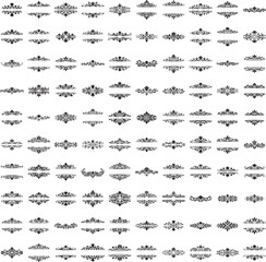 Fototapeta premium Black flourish ornament vector with elegant vintage detailing