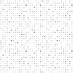 Small dot seamless pattern. Square tiny dotted patern. Repeating fadew halftone. Fading little background. Simple geometric prints. Repeat faded texture. Repeated abstract fades. Vector illustration