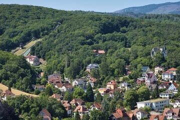 Wernigerode, Sachsen Anhalt, Harz, Blick vom Schloss auf Wernigerode