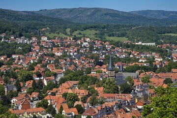 Wernigerode, Sachsen Anhalt, Harz, Blick vom Schloss auf Wernigerode