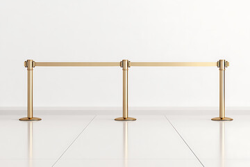 Golden Stanchion Crowd Control Barrier: Ideal for events, venues, and VIP areas. Streamline crowd management with elegance and security.