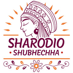 Colorful Durga Maa Face Vector art design illustrations, Line art vector design, illustrator design