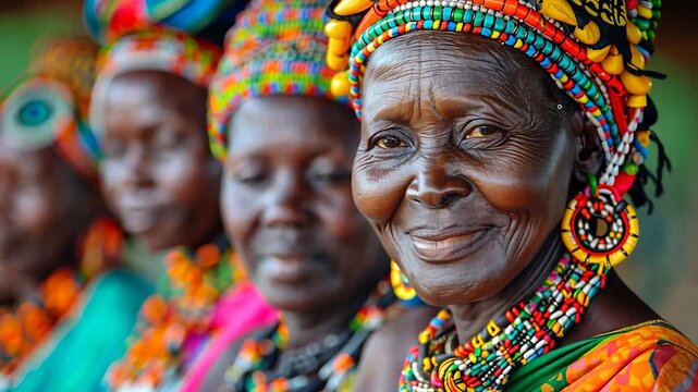 Women of Tanzania. Ethnic costumes of African women. Traditions of African tribes.