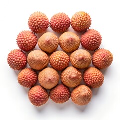Lychee Pieces Minimalist Geometric Food Photo