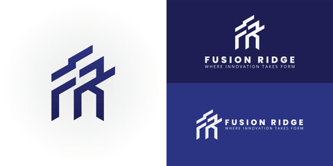 Modern Technology and IT logo featuring an abstract FR emblem, representing innovation and digital solutions for a forward-thinking company.