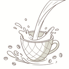 cup of coffee with splash Vector art illustrations