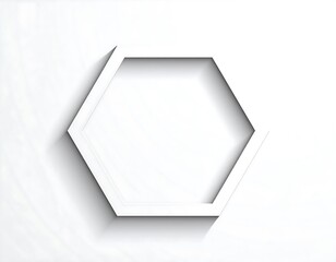 Abstract white hexagon on textured background