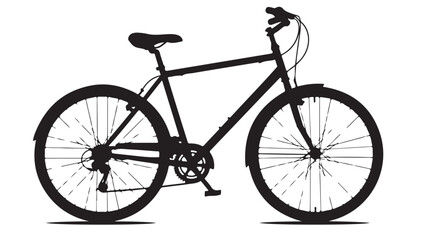 Fototapeta premium Bicycle Silhouette, Vector Illustration, Black and White, Sport, Transportation