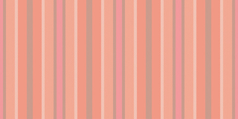 Rich textile stripe fabric, neat vector texture vertical. Relax pattern lines background seamless in red and orange colors.