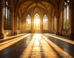 Sunlight streaming through a cathedral