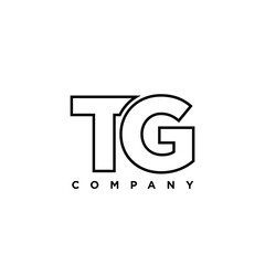 Letter T and G, TG logo design template. Minimal monogram initial based logotype.