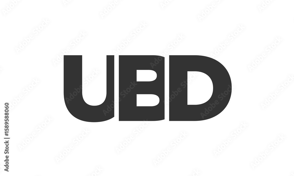 Poster ubd logo design template with strong and modern bold text. initial based vector logotype featuring s