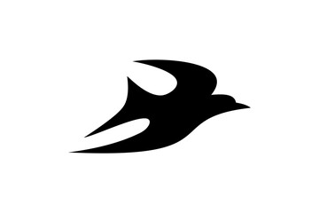 Vector illustration of a flying swallow silhouette.