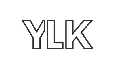 YLK logo design template with strong and modern bold text. Initial based vector logotype featuring simple and minimal typography. Trendy company identity.