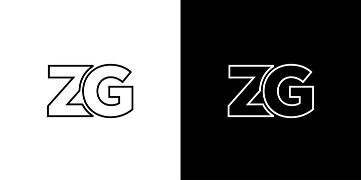 Letter Z and G, ZG logo design template. Minimal monogram initial based logotype.