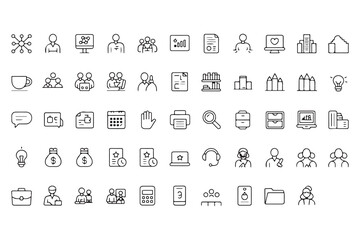 Business and technology icons for professional use office finance