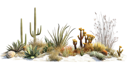 Snow covered pine needles with frosty texture and winter detail isolated on white background