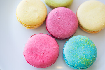 Colorful French macarons