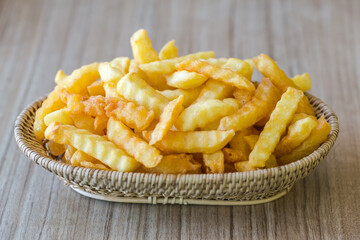 Golden French fries potatoes