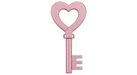 Isolated heart shaped key