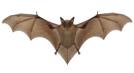 Isolated Bat with Open Wings Illustration
