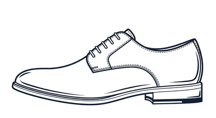 Isolated Men's Dress Shoe Outline