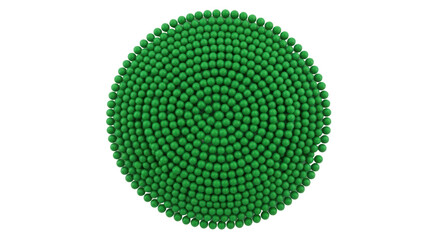 Isolated Green Spheres Pile