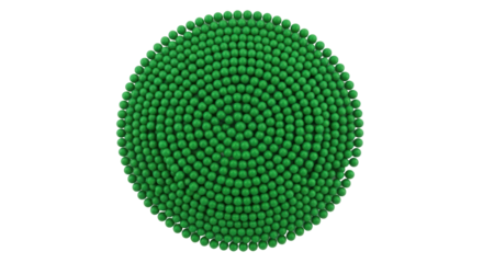 Isolated Green Spheres Pile