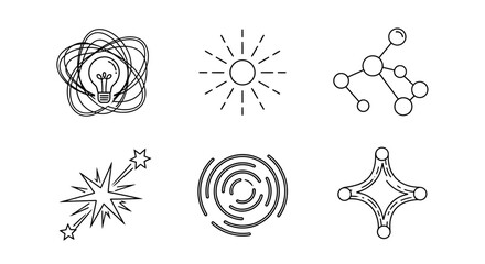 Abstract Concepts and Scientific Discoveries Outline Icons