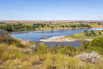 Yellowstone River overlook in wilderness of Montana